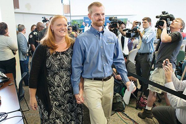 From the day Kent Brantly, M.D., was released in August 2014 from Emory University Hospital until today, he and Amber have been given an extraordinary platform on which to talk about their faith and their experiences with Ebola. (Photo courtesy David Morrison / Samaritan's Purse)