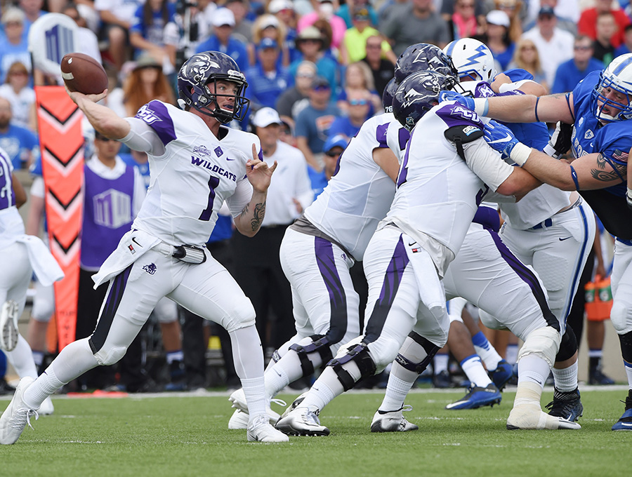 Quarterback Dallas Sealey and the Wildcats open their 2017 season Saturday on the road against an FBS opponent, as they did last year against the Air Force Academy. ACU gave the Falcons a tough game, falling 37-21, and face the University of New Mexico in this year's first game.