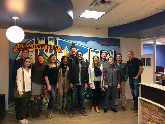 Members of ACU's Collegiate Entrepreneurs Organization recently toured Q1 Media in Austin to hear the inside story of the startup business.  