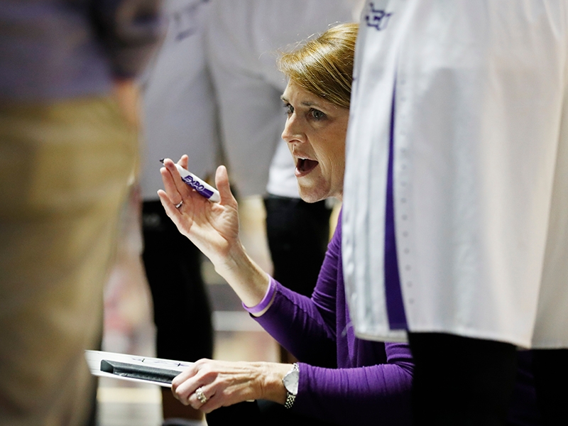 Head coach Julie Goodenough has her team in the Southland Tournament for the first time.