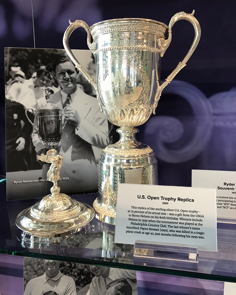 As a gift for his 80th birthday in 1992, Byron Nelson received this replica of the U.S. Open trophy he won in 1939.