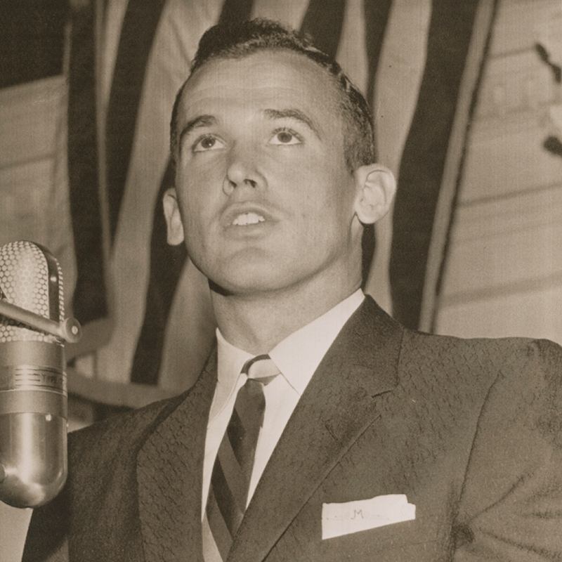 Following his Olympic success and worldwide recognition, Morrow made many public speeches on behalf of ACU, including this Feb. 12, 1957, address to a joint session of the Texas Legislature in Austin.  